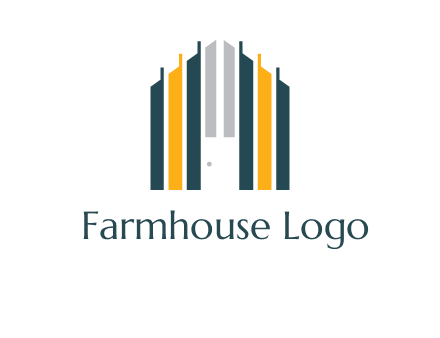 vertical lines house shape logo