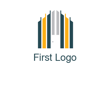 vertical lines house shape logo