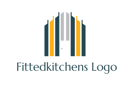 vertical lines house shape logo