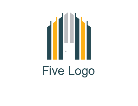 vertical lines house shape logo