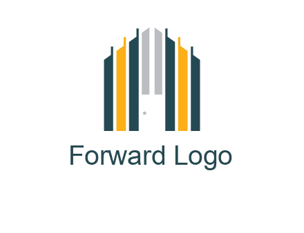 vertical lines house shape logo