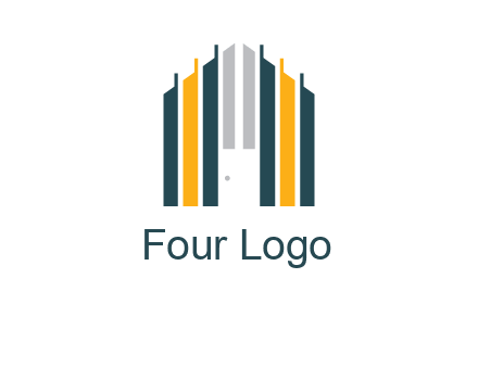 vertical lines house shape logo