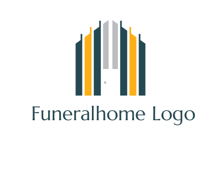 vertical lines house shape logo