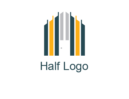 vertical lines house shape logo