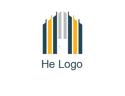 vertical lines house shape logo