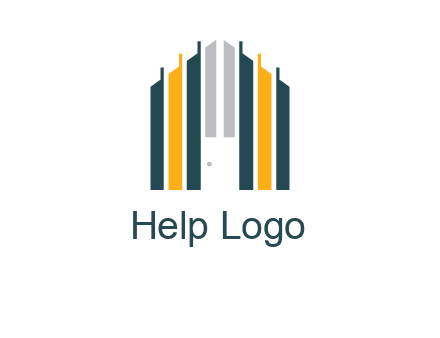 vertical lines house shape logo