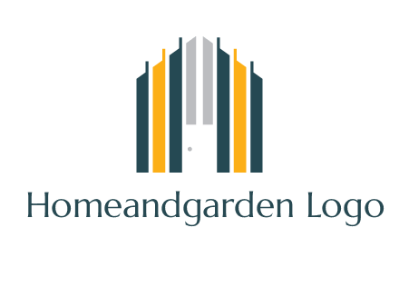 vertical lines house shape logo