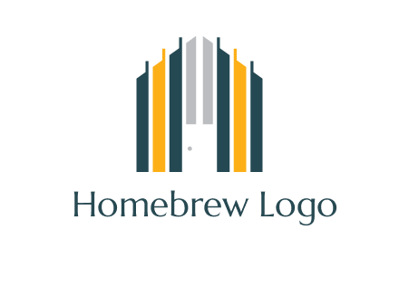 vertical lines house shape logo