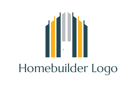 vertical lines house shape logo