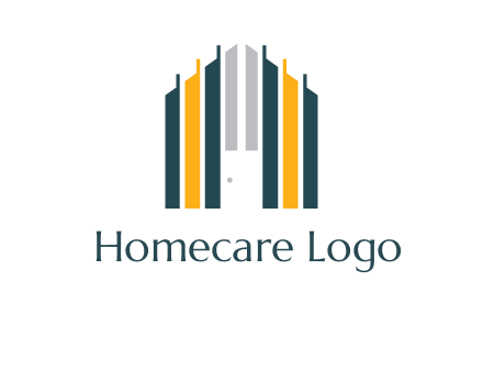 vertical lines house shape logo