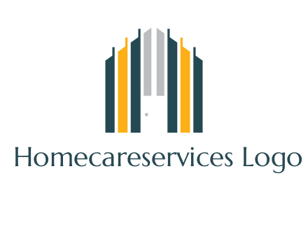 vertical lines house shape logo
