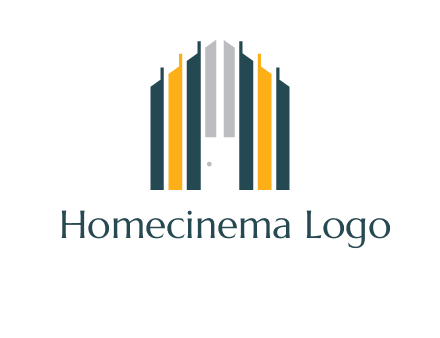 vertical lines house shape logo