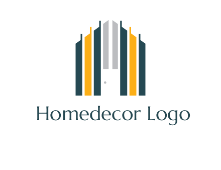 vertical lines house shape logo