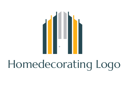 vertical lines house shape logo