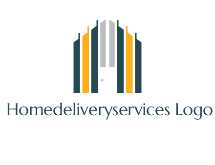 vertical lines house shape logo