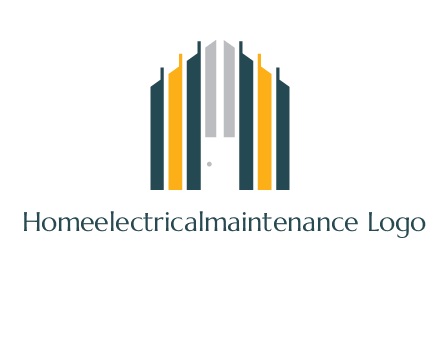 vertical lines house shape logo