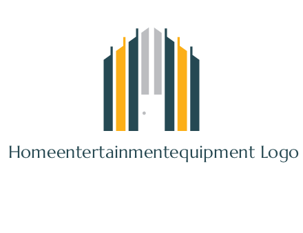 vertical lines house shape logo