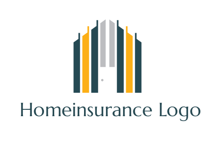 vertical lines house shape logo