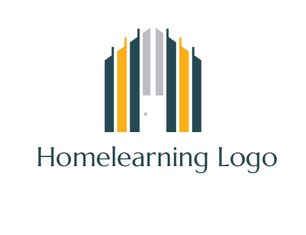 vertical lines house shape logo