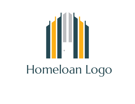 vertical lines house shape logo