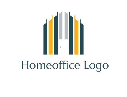 vertical lines house shape logo