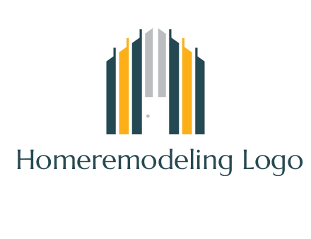vertical lines house shape logo