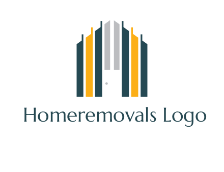 vertical lines house shape logo