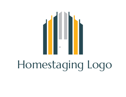 vertical lines house shape logo