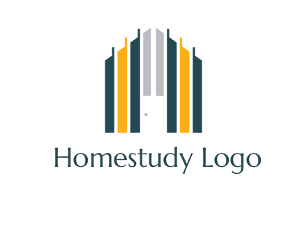 vertical lines house shape logo