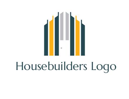 vertical lines house shape logo