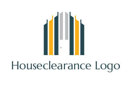 vertical lines house shape logo