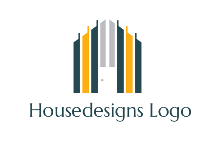 vertical lines house shape logo