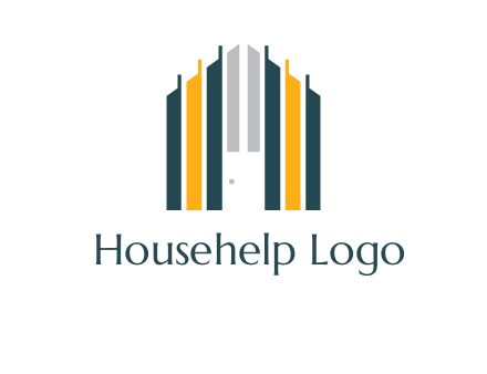 vertical lines house shape logo