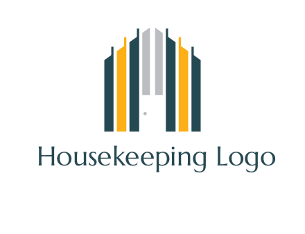 vertical lines house shape logo