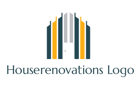 vertical lines house shape logo