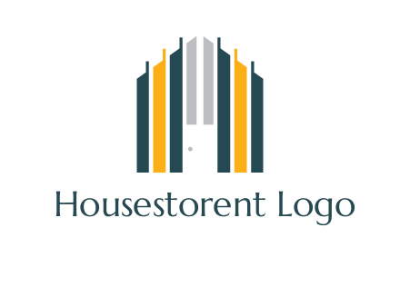 vertical lines house shape logo