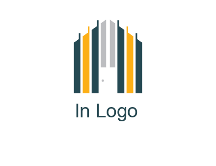vertical lines house shape logo
