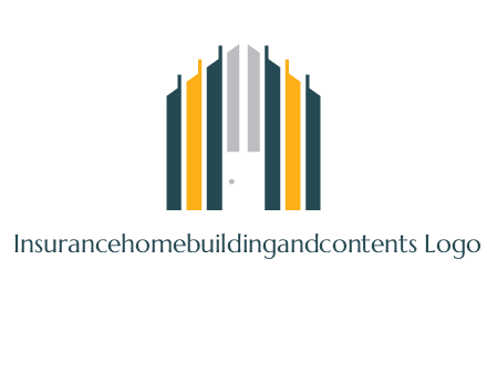 vertical lines house shape logo