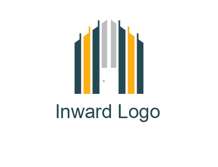 vertical lines house shape logo