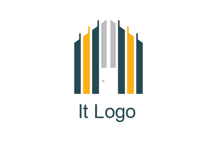 vertical lines house shape logo