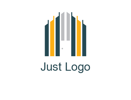 vertical lines house shape logo