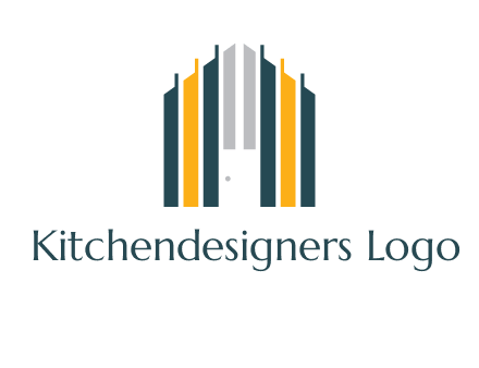 vertical lines house shape logo