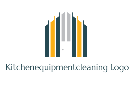vertical lines house shape logo