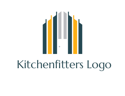 vertical lines house shape logo