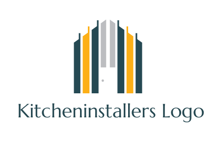 vertical lines house shape logo