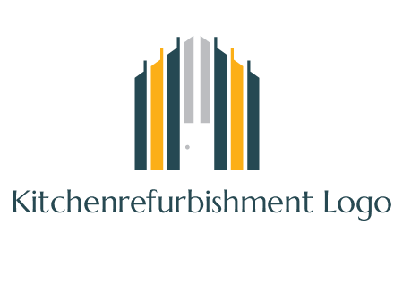 vertical lines house shape logo
