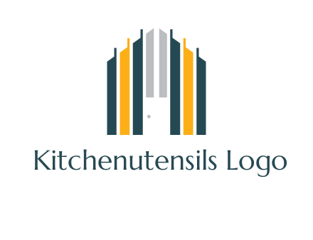 vertical lines house shape logo