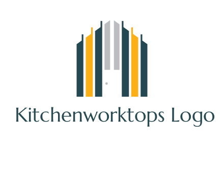vertical lines house shape logo