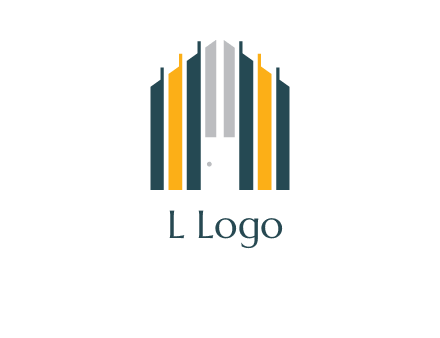 vertical lines house shape logo