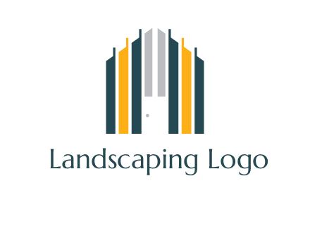 vertical lines house shape logo